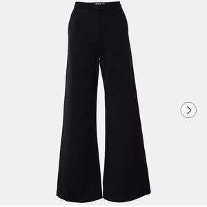 Self Portrait Wide Leg High Waist Trouser Pants Black Size 2